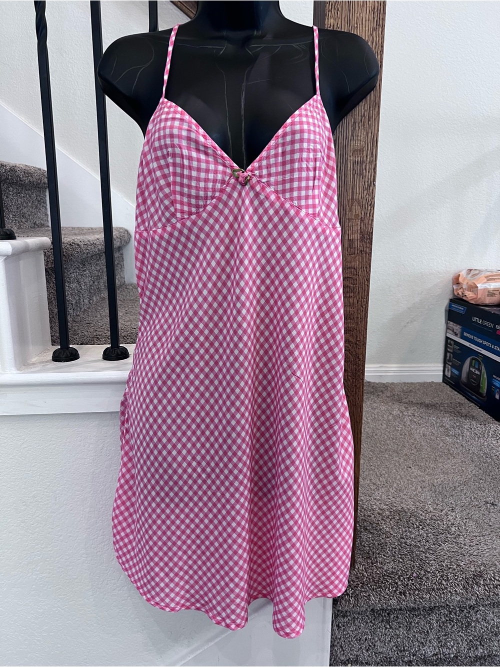 Free People Pink Gingham Slip Dress